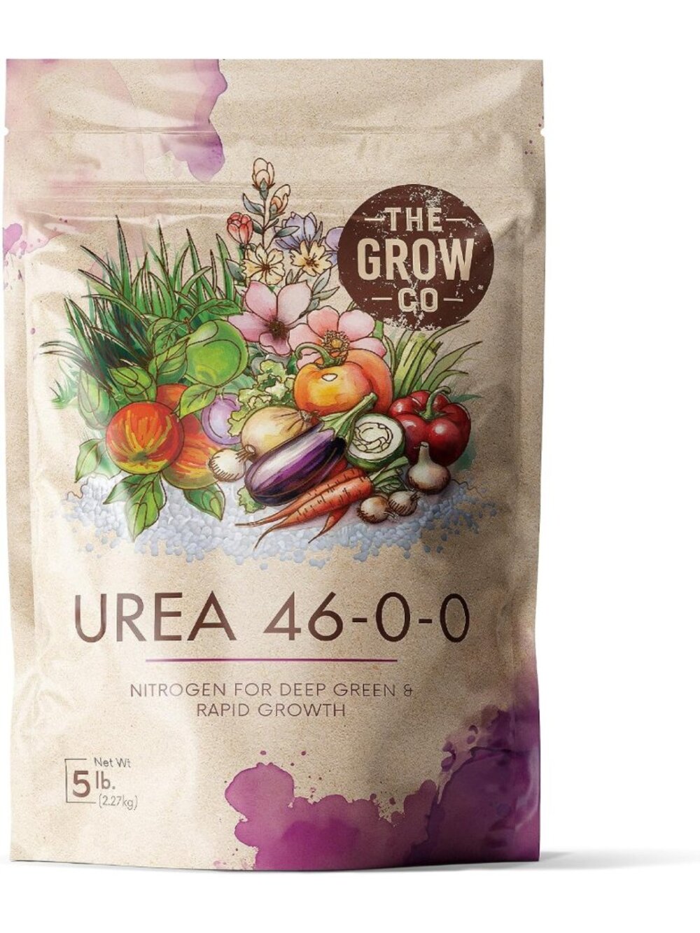 High Nitrogen Urea Fertilizer 46-0-0, 5 lb - Ideal for Grass, Veggies, & Flowers